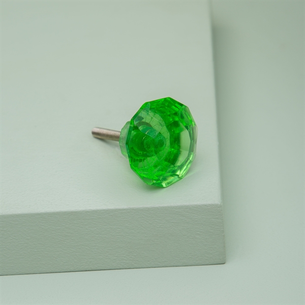 Grøn glas diamantknop Mellem